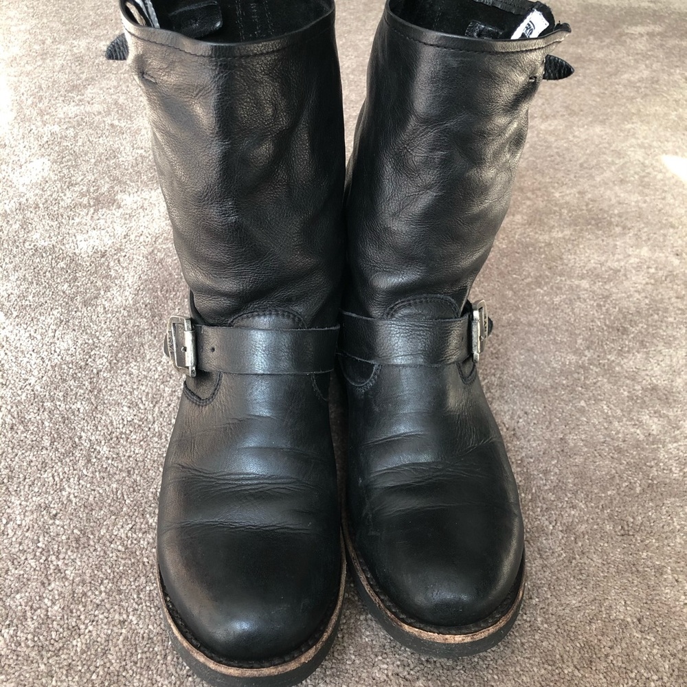 FRYE  Veronica slouch black-leather boots 8 1/2